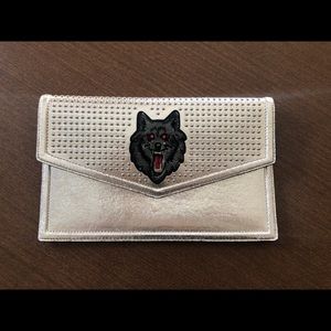RARE Nine West Metallic Envelope Wolf Bag- NWOT